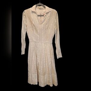 Vintage 50s Cream Lace Dress